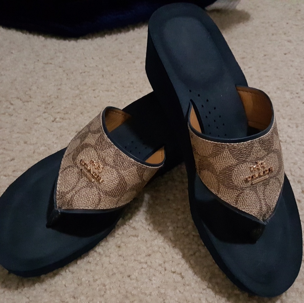 Coach Slippers Navy Blue